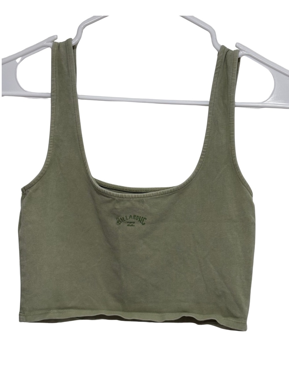 Billabong Olive Green Ribbed Crop Tank